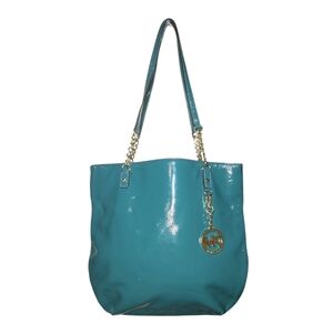 Michael Kors Jet Set Teal Patent Leather Tote